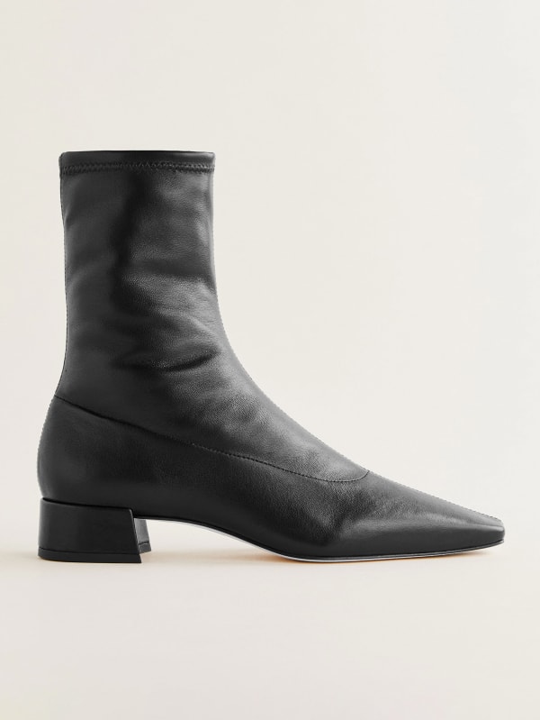 Rosina Ankle Boot - Black Stretch Leather